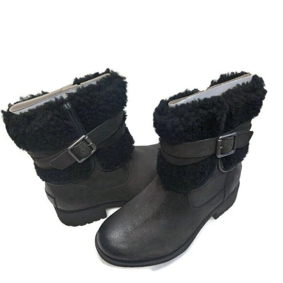 UGG Blayre III Leather Sheepskin Boots Womens Size 5 Waterproof 1095153 Black - Picture 8 of 8